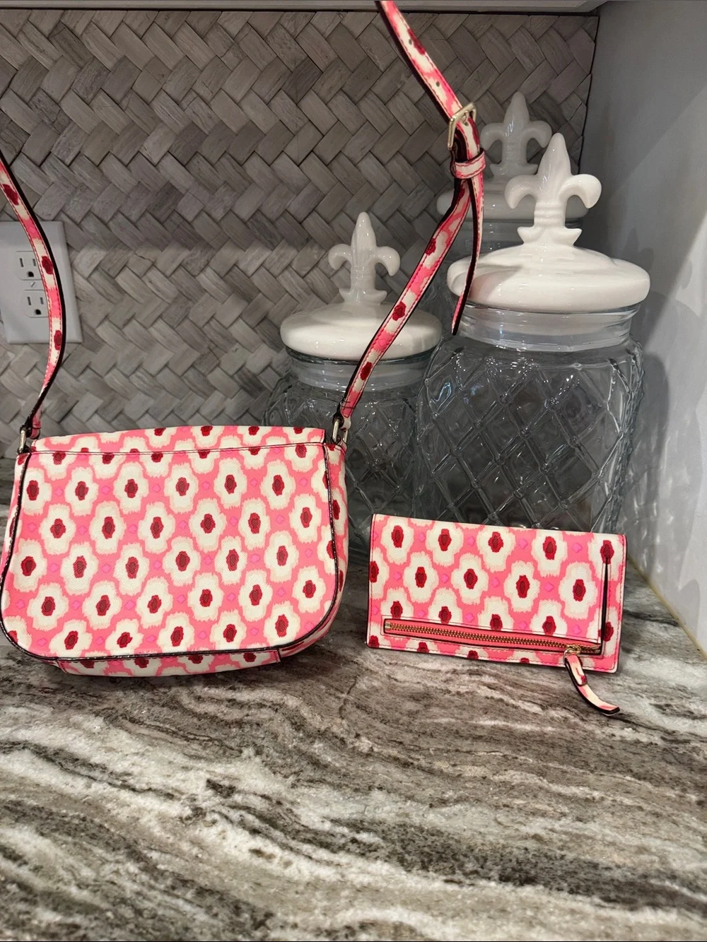 kate spade Laurel Way Carsen Patterned Crossbody with Matching Wallet